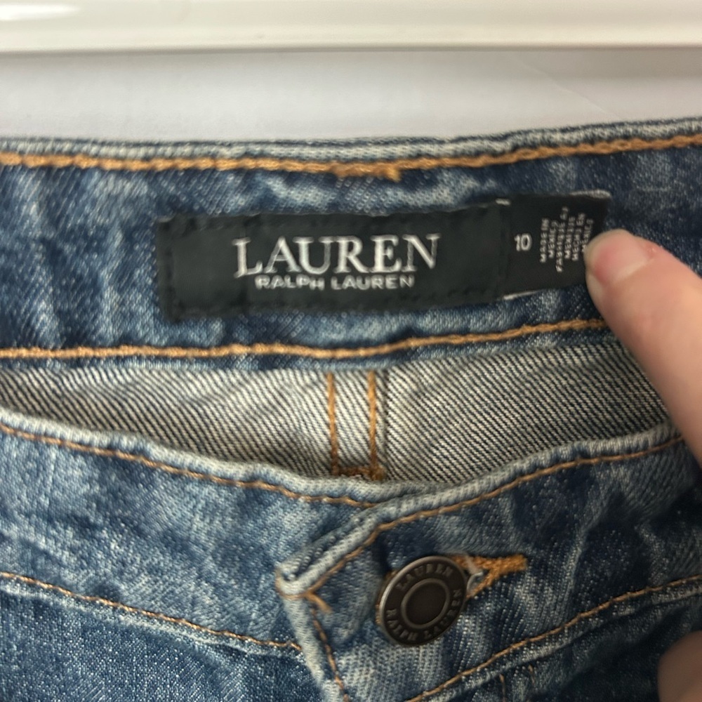 Lauren Ralph Lauren Patchwork Boyfriend Jeans Size 10 Black Label - Picture 5 of 12